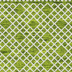 HomeRoots 10' X 14' Stylish Lime Green & Ivory Striped Area Rug - Washable, UV-Protected, Durable & Easy-Care 674802