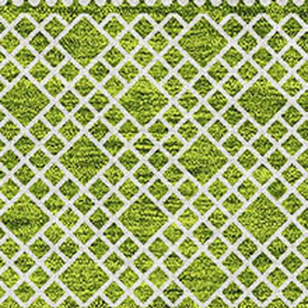 HomeRoots 10' X 14' Stylish Lime Green & Ivory Striped Area Rug - Washable, UV-Protected, Durable & Easy-Care 674802