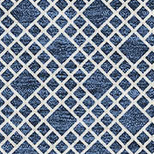 HomeRoots 10' X 14' Navy Blue & Ivory Striped Area Rug - UV Protected, Stain Resistant, Ideal for Family Spaces 674808
