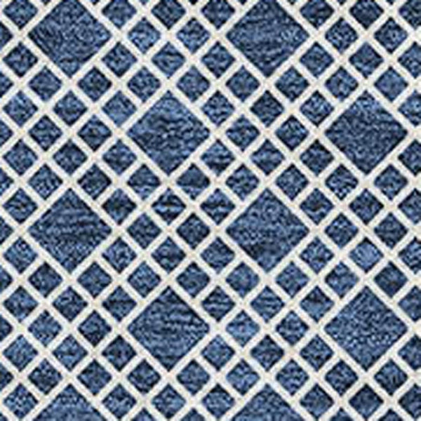 HomeRoots 10' X 14' Navy Blue & Ivory Striped Area Rug - UV Protected, Stain Resistant, Ideal for Family Spaces 674808