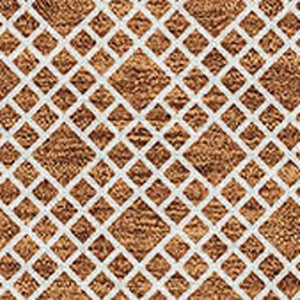 HomeRoots 8' X 10' Washable Area Rug in Rust & Ivory Stripes - Durable, Stain-Resistant with UV Protection! 674812