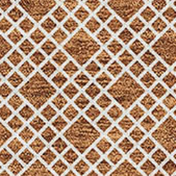 HomeRoots 8' X 10' Washable Area Rug in Rust & Ivory Stripes - Durable, Stain-Resistant with UV Protection! 674812