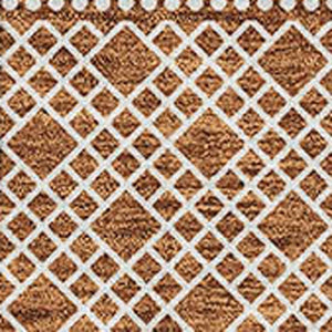 HomeRoots 10' X 14' Rust and Ivory Striped Area Rug with UV Protection – Durable, Washable, Stain-Resistant Design! 674814