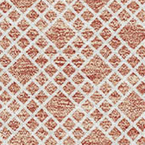 HomeRoots 5' X 8' Striped Salmon and Ivory Washable Area Rug - Durable, UV-Protected, Stain-Resistant Design! 674816