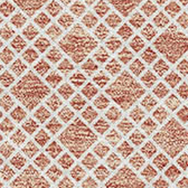 HomeRoots 5' X 8' Striped Salmon and Ivory Washable Area Rug - Durable, UV-Protected, Stain-Resistant Design! 674816