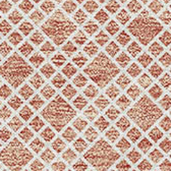 HomeRoots 9' X 12' Striped Salmon and Ivory Washable Area Rug - Durable, UV-Protected, Perfect for High-Traffic Spaces 674819