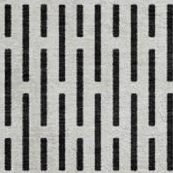 HomeRoots 8' White and Black Striped Washable Round Rug - Durable, UV-Protected, Easy-Care Design for Any Space 674823