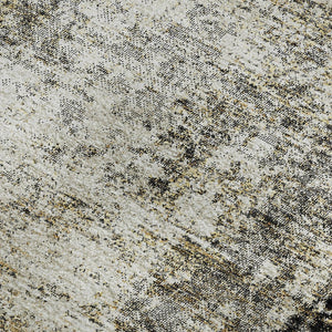 HomeRoots 8' X 10' Black And Ivory Abstract Area Rug - Washable, UV-Protected, Stylish, Durable for Homes 674830