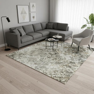 HomeRoots 10' X 14' Black And Ivory Abstract Area Rug – Washable, UV-Protected, Stylish & Stain-Resistant Design 674832