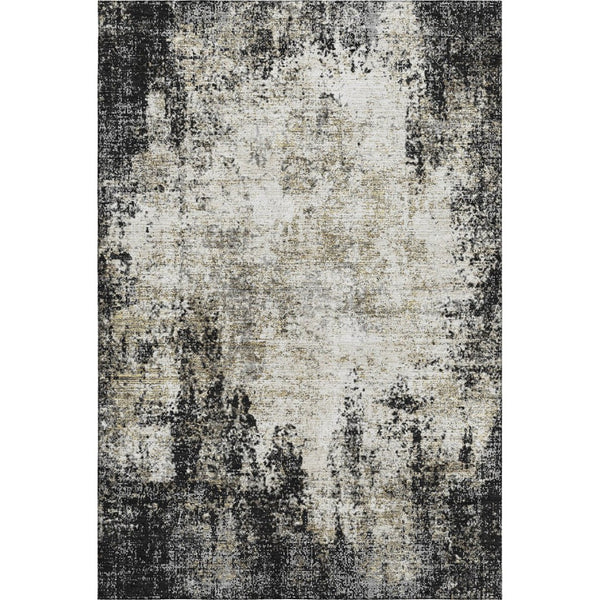 HomeRoots 10' X 14' Black And Ivory Abstract Area Rug – Washable, UV-Protected, Stylish & Stain-Resistant Design 674832