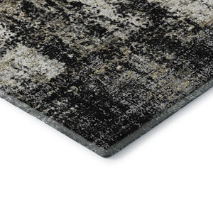 HomeRoots 10' X 14' Black And Ivory Abstract Area Rug – Washable, UV-Protected, Stylish & Stain-Resistant Design 674832