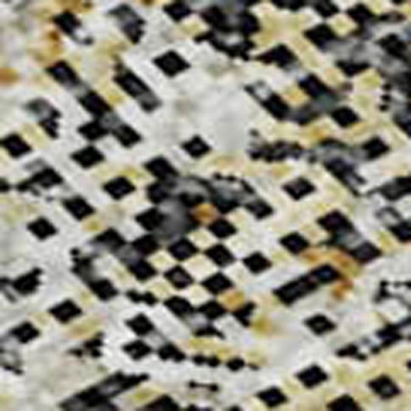HomeRoots 10' X 14' Black And Ivory Abstract Area Rug – Washable, UV-Protected, Stylish & Stain-Resistant Design 674832