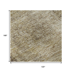 HomeRoots 10' X 14' Stylish Brown and Beige Abstract Washable Area Rug with UV Protection for Modern Homes 674838