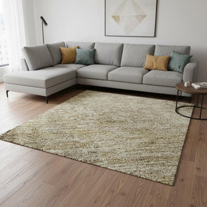 HomeRoots 10' X 14' Stylish Brown and Beige Abstract Washable Area Rug with UV Protection for Modern Homes 674838
