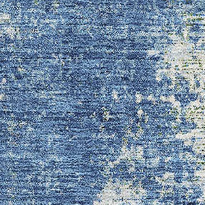 HomeRoots 5' Denim Blue & Ivory Abstract Washable Area Rug - UV Protected, Durable & Easy-Care Home Accent 674840