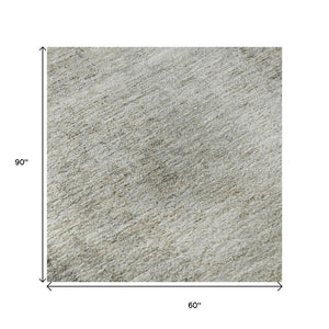HomeRoots 5' X 8' Gray And Ivory Abstract Area Rug – Washable, UV-Resistant, Stylish Design for High Traffic Areas 674846