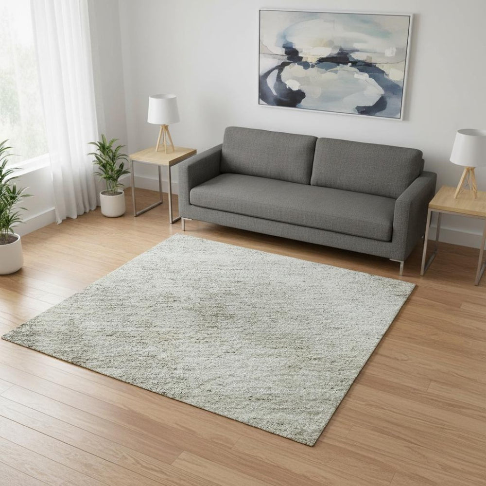 HomeRoots 5' X 8' Gray And Ivory Abstract Area Rug – Washable, UV-Resistant, Stylish Design for High Traffic Areas 674846