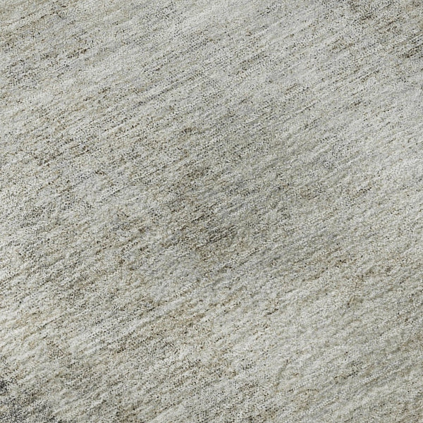 HomeRoots 8' Gray And Ivory Abstract Round Rug - Washable, UV Protected, Stain Resistant for Modern Homes 674847