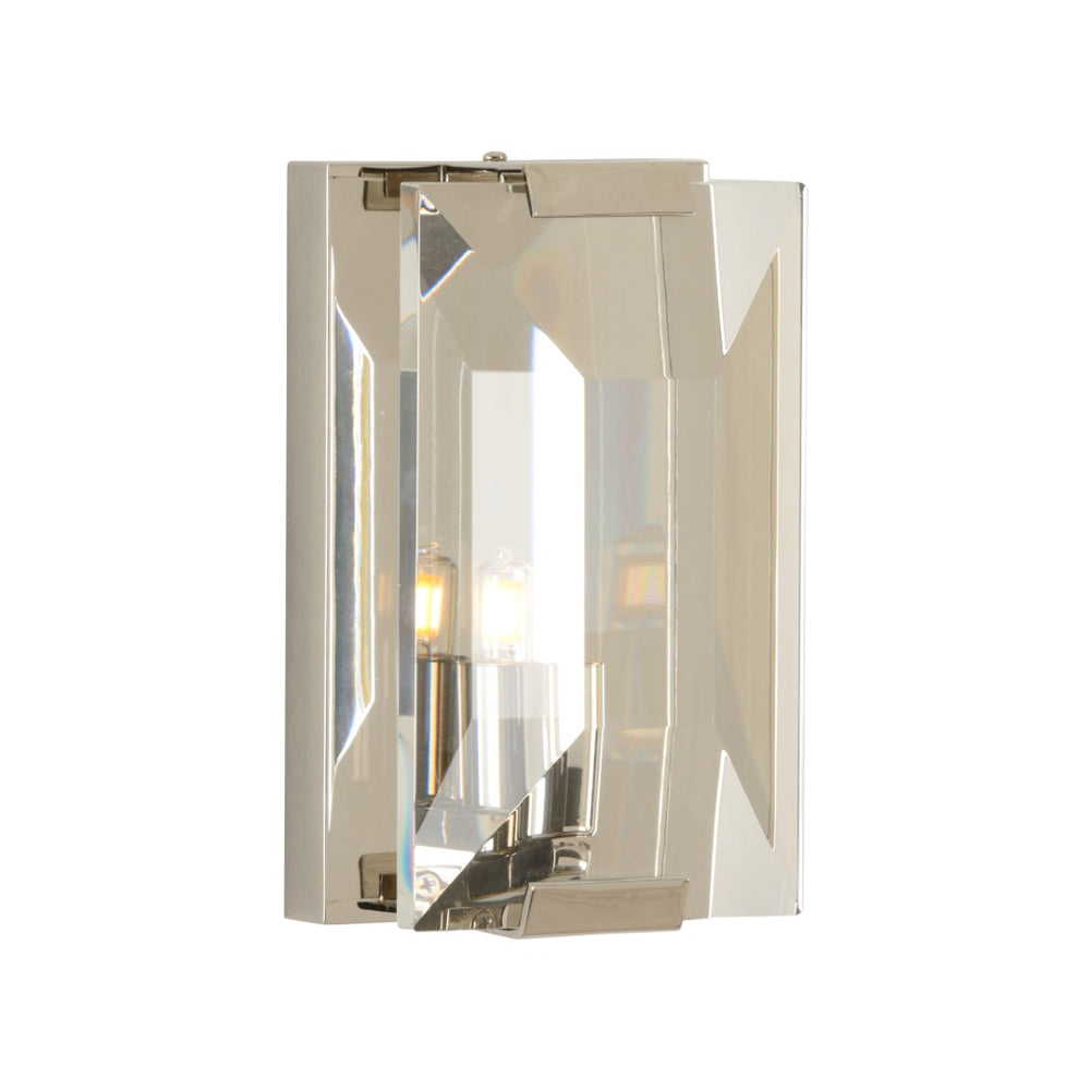 Wildwood Metzinger Faceted Clear Crystal Sconce In Polished Nickel — Ada Compliant Single-Light Accent For Hallways And Powder Rooms 67485