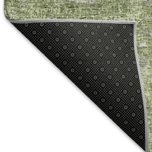 HomeRoots 5' X 8' Green And Ivory Abstract Area Rug - Washable, UV Protected, Stain-Resistant, Modern Design! 674852