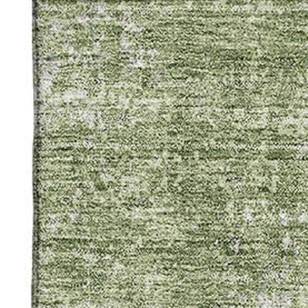 HomeRoots 5' X 8' Green And Ivory Abstract Area Rug - Washable, UV Protected, Stain-Resistant, Modern Design! 674852