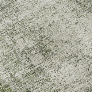 HomeRoots 8' Green And Ivory Abstract Washable Round Rug - UV Protected, Soft, Durable, Stylish & Easy Care 674853