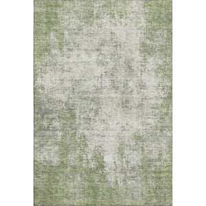 HomeRoots 8' X 10' Green and Ivory Abstract Area Rug - Washable, UV-Protected, Ideal for High-Traffic Spaces! 674854