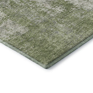 HomeRoots 8' X 10' Green and Ivory Abstract Area Rug - Washable, UV-Protected, Ideal for High-Traffic Spaces! 674854