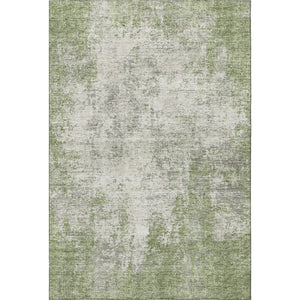 HomeRoots 9' X 12' Modern Green and Ivory Abstract Washable Area Rug – Stain Resistant with UV Protection! 674855