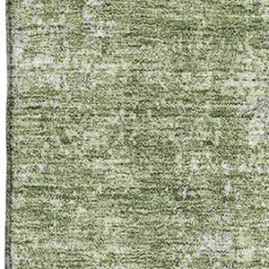 HomeRoots 10' Contemporary Green and Ivory Abstract Area Rug - Washable, UV Protected, Stain-Resistant Design 674856