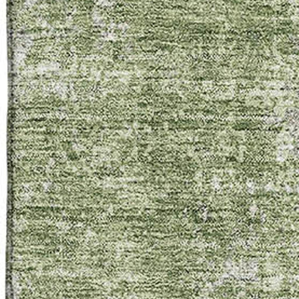 HomeRoots 10' Contemporary Green and Ivory Abstract Area Rug - Washable, UV Protected, Stain-Resistant Design 674856