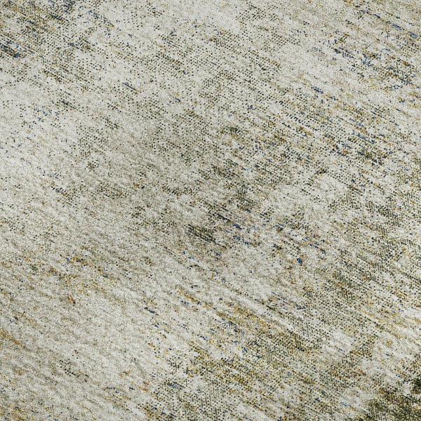 HomeRoots 8' X 10' Olive Green & Ivory Abstract Area Rug – Washable, UV-Protected, Perfect for Family Spaces! 674860