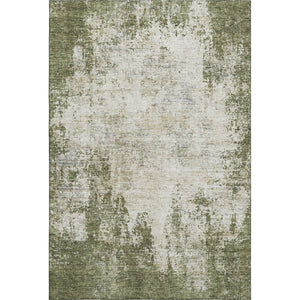 HomeRoots 9' X 12' Olive Green & Ivory Abstract Area Rug - Washable, UV Protected, Stylish & Durable Design 674861