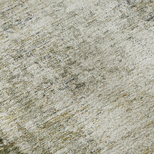 HomeRoots 9' X 12' Olive Green & Ivory Abstract Area Rug - Washable, UV Protected, Stylish & Durable Design 674861