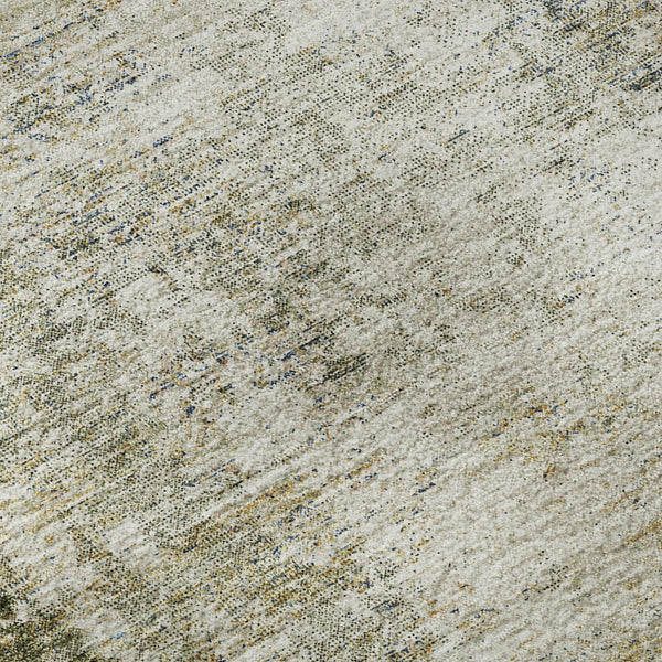 HomeRoots 9' X 12' Olive Green & Ivory Abstract Area Rug - Washable, UV Protected, Stylish & Durable Design 674861