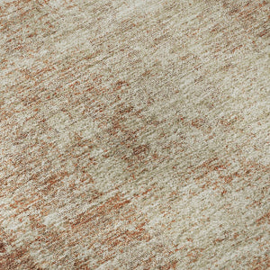 HomeRoots 5' X 8' Stylish Rust & Beige Abstract Washable Area Rug - UV Protected, Pet-Friendly, Durable Design 674870