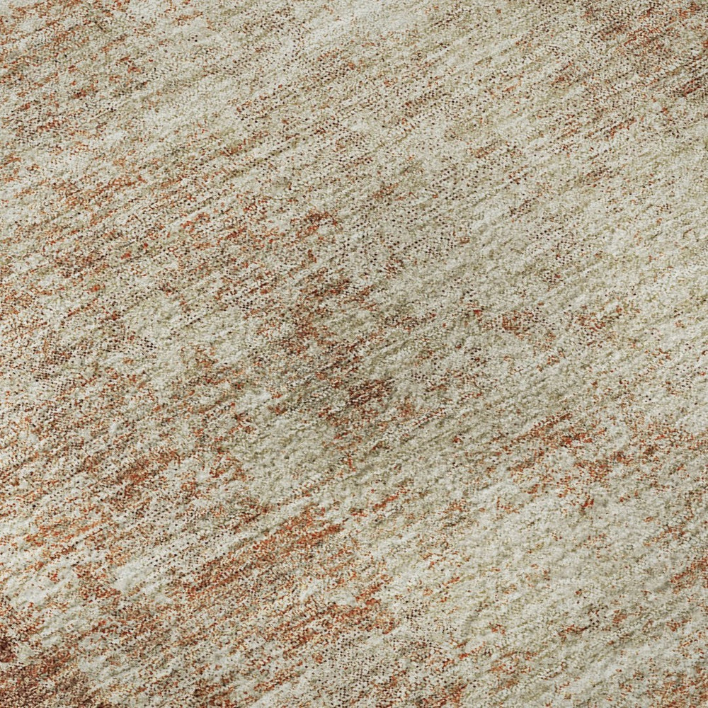HomeRoots 9' X 12' Stylish Rust and Beige Abstract Area Rug - Washable, Stain Resistant, UV Protected Design 674873