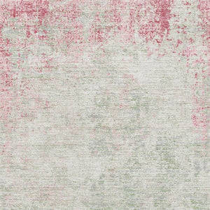 HomeRoots 5' X 8' Pink and Ivory Abstract Area Rug – Washable, UV-Protected, Soft, Durable for Busy Homes 674876