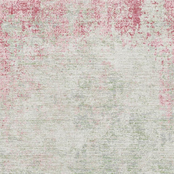 HomeRoots 5' X 8' Pink and Ivory Abstract Area Rug – Washable, UV-Protected, Soft, Durable for Busy Homes 674876
