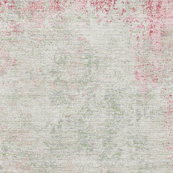 HomeRoots 8' X 10' Pink And Ivory Abstract Washable Area Rug - UV Protected, Stain Resistant, Modern Style! 674878