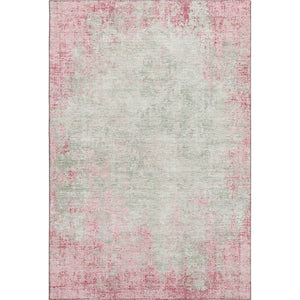 HomeRoots 9' X 12' Pink and Ivory Abstract Washable Area Rug - Durable, UV-Protected, Easy-Clean for Homes 674879