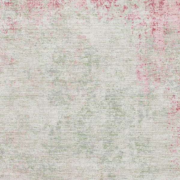 HomeRoots 9' X 12' Pink and Ivory Abstract Washable Area Rug - Durable, UV-Protected, Easy-Clean for Homes 674879