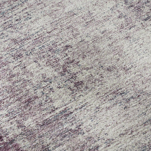 HomeRoots 8' Stylish Plum and Ivory Abstract Washable Round Rug with UV Protection for Busy Homes and Kids 674883