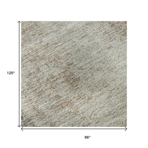 HomeRoots 8' X 10' Taupe and Ivory Abstract Area Rug - Stylish, Washable, UV Protected for Family Spaces 674890