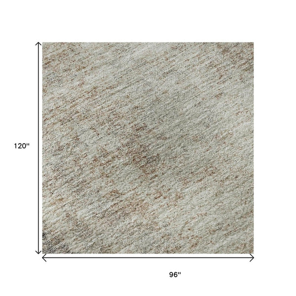 HomeRoots 8' X 10' Taupe and Ivory Abstract Area Rug - Stylish, Washable, UV Protected for Family Spaces 674890