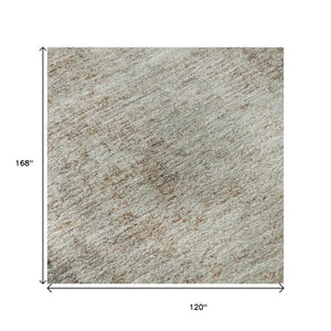 HomeRoots 10' X 14' Taupe & Ivory Abstract Area Rug - Modern, Washable, Durable, UV-Resistant for Family Spaces 674892