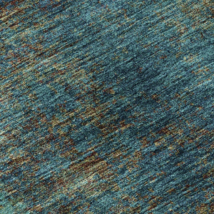 HomeRoots 5' X 8' Teal and Brown Abstract Area Rug - Modern, Washable, UV-Protected for High-Traffic Spaces 674894