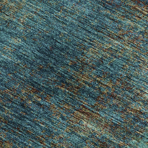 HomeRoots 5' X 8' Teal and Brown Abstract Area Rug - Modern, Washable, UV-Protected for High-Traffic Spaces 674894