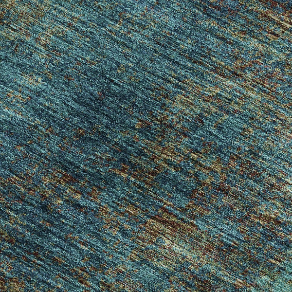 HomeRoots 5' X 8' Teal and Brown Abstract Area Rug - Modern, Washable, UV-Protected for High-Traffic Spaces 674894