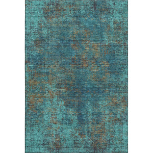 HomeRoots 8' X 10' Stylish Teal and Brown Abstract Area Rug – Washable, Stain Resistant, UV Protected Design! 674896